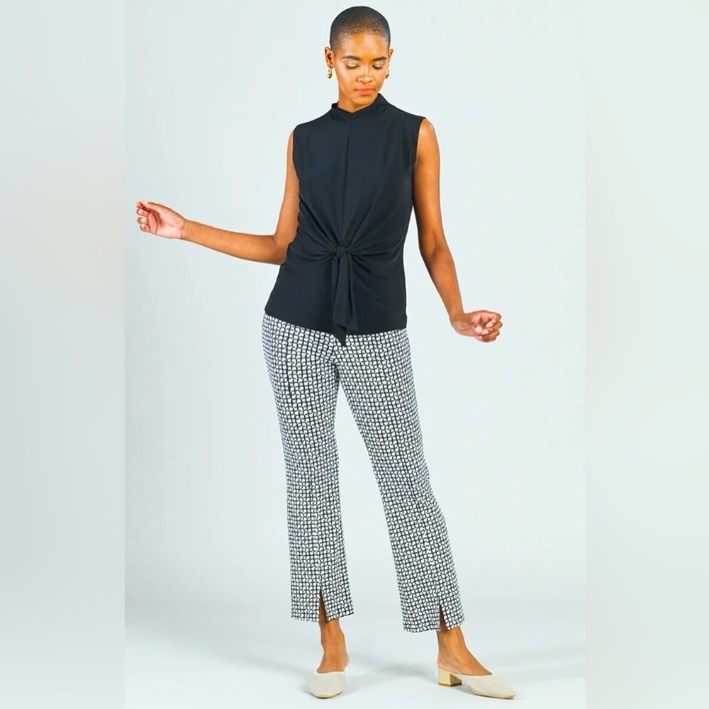 CLARA SUNWOO Chain Print Center Seam Soft Knit Ankle Pull On Pant Sz XS